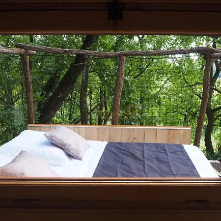 Cabane Perchee Les Cabanes De Fallot - Sauna Bain-Froid Piscine Naturelle L'isle-Bouzon Exterior foto