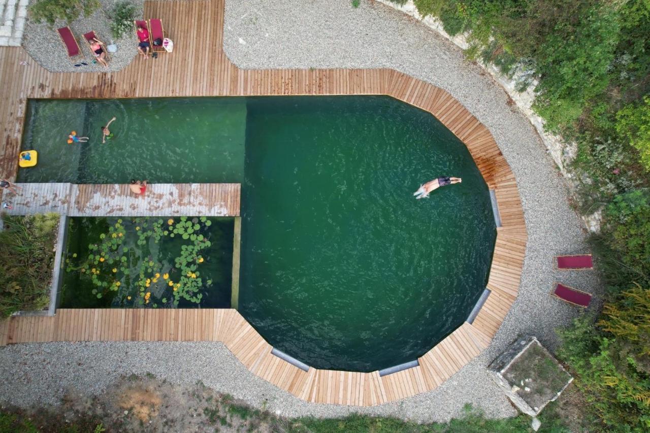 Perchee Les De Fallot - Sauna Bain-froid Piscine Naturelle Chalet L'isle-Bouzon